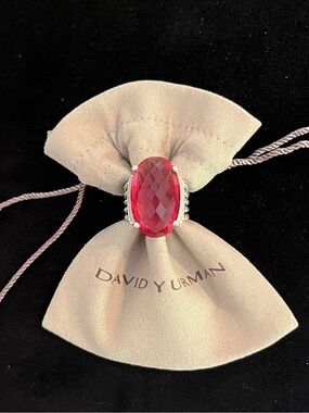 David Yurman Pink Tourmaline 26x16mm Oval Wheaton Ring size 8